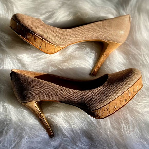 Tahari Sophia Glitter Platform Pump Sz 8 - Picture 2 of 9